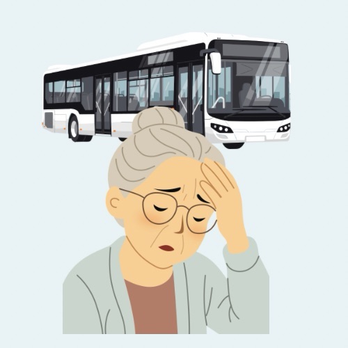 אוטובוס נפילה אשה מבוגרת